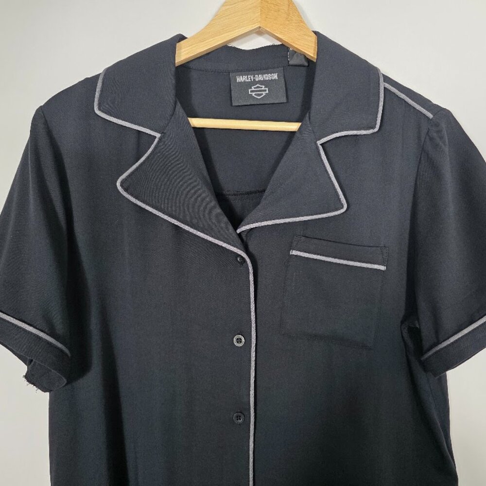 NWT Harley Davidson Club Crew Embroidered Biker Motorcycle Bowling Shirt XS - Picture 3 of 5